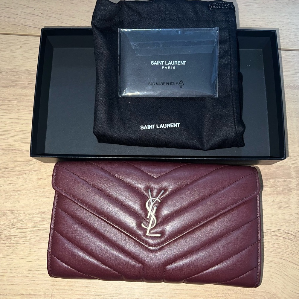Burgundy YSL wallet